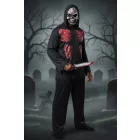 Felnőtt XL méretű csontvázas jelmezszett - jelmezruha, véres kés, maszk (álarc) - Halloween - ÚJ