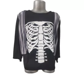   4-6 évesre fekete csontvázas jelmezfelső - Halloween - Pocopiano