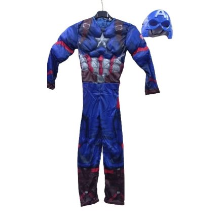 2-4 évesre izmosított Amerika Kapitány jelmez álarccal - Captain America - ÚJ