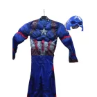 7-8 évesre izmosított Amerika Kapitány jelmez álarccal - Captain America - ÚJ