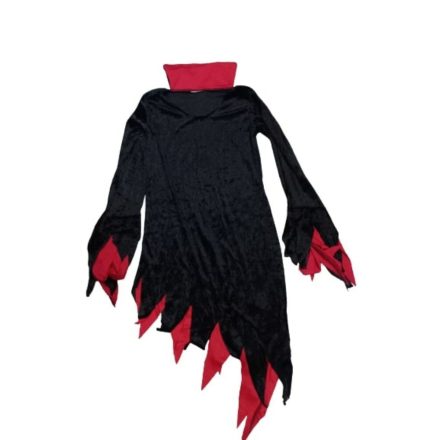 8-9 évesre fekete-piros bársony halloween jelmezruha