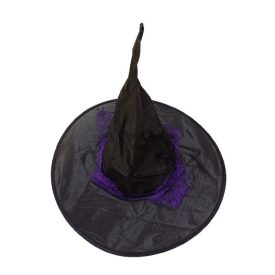   52-54 cm-es fejre fekete-lila pókhálós boszorkánykalap - Halloween - ÚJ