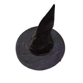 54 cm-es fejre fekete boszorkánykalap - Halloween - ÚJ