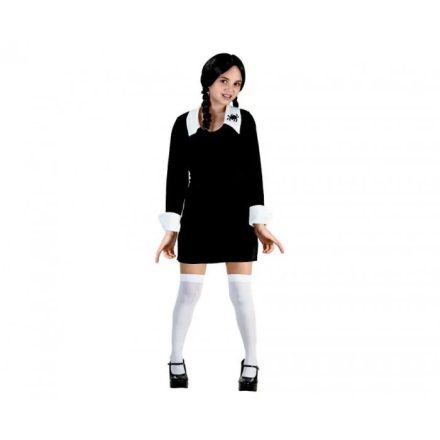 9-10 évesre pókos fekete-fehér lány jelmezruha - Halloween - ÚJ 