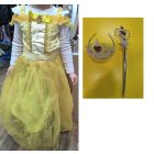 7-8 évesre sárga hercegnőruha, jelmez kiegészítőkkel - Belle - A szépség és a szörnyeteg - ÚJ