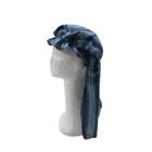 Kék-barna textil kapucni, keleti fejfedő, jelmezkiegészítő  