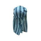 Kék-barna textil kapucni, keleti fejfedő, jelmezkiegészítő  