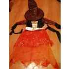 4-12 hónaposra fekete-bordó boszorkányruha, jelmez - Halloween - ÚJ