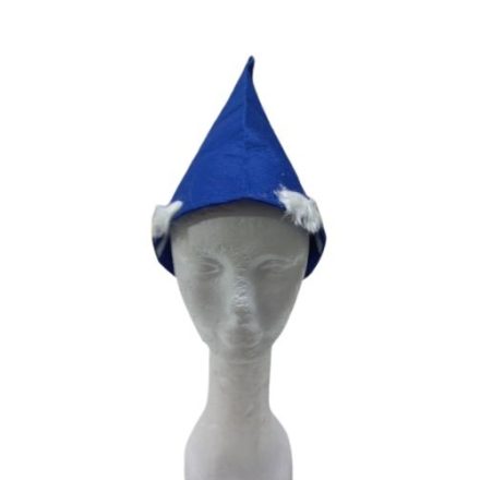 56-58 cm-es fejre kék filc varázslósapka