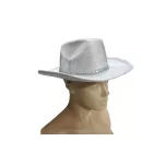 Sheriff, cowboy jelmez kalap, felnőttre vagy nagyobb gyerekre, ezüst, csillogó - ÚJ