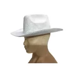 Sheriff, cowboy jelmez kalap, felnőttre vagy nagyobb gyerekre, ezüst, csillogó - ÚJ