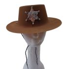 Barna sheriff kalap nagyobb gyerekre, vékony műanyag (kb 54 cm-es fejre) - ÚJ
