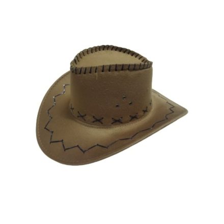 Középbarna sheriff, cowboy jelmez kalap, felnőttre vagy nagyobb gyerekre - ÚJ