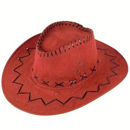 Piros sheriff, cowboy jelmez kalap, felnőttre vagy nagyobb gyerekre - ÚJ