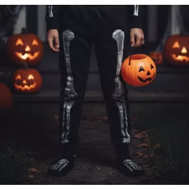 8-10 évesre fekete csontvázas jelmeznadrág - Halloween