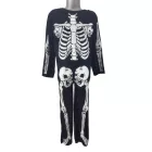7-9 évesre fekete csontvázas jelmezruha, overall - Halloween