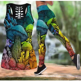   Női jóga szett, sportruházat, színes gombás - felső és nadrág - ÚJ