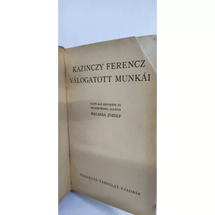 Kazinczy Ferenc válogatott munkái