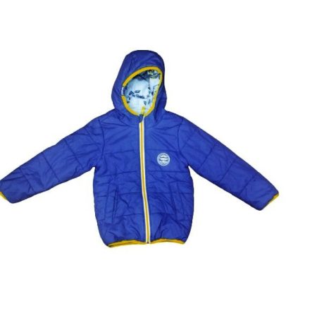 104-110-es kék kifordítható téli dzseki, sídzseki - Wedze - Decathlon-Használt