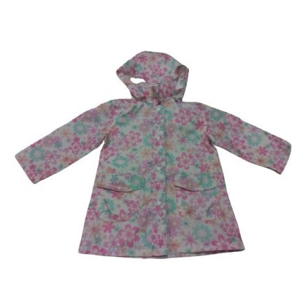 98-as fehér alapon kék-rózsaszín virágos széldzseki, átmeneti kabát - Mothercare