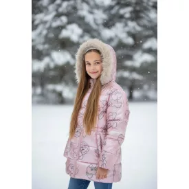  140-es rózsaszín fényes anyagú téli dzseki, vastag kabát, dzseki - Sinsay - Minnie egér