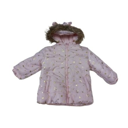 80-as rózsaszín-arany szívecskés téli dzseki, kabát - Ergee - ÚJ