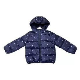   92-es kék szívecskés téli dzseki, kabát - Fox & Bunny - ÚJ