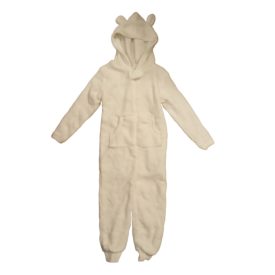   98-104-es fehér pihepuha tappancsmintás szőrmés háziruha - Kiki & Koko - ÚJ