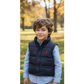   98-104-es kék polárral bélelt vékonyabb mellény - Polo Sport Ralph Lauren