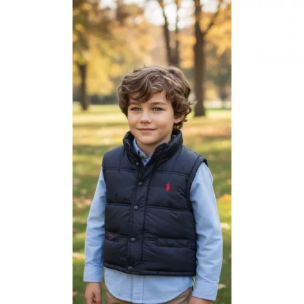 98-104-es kék polárral bélelt vékonyabb mellény - Polo Sport Ralph Lauren