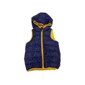   110-es kék steppelt superlight mellény sárga szegéllyel - Kiki & Koko - ÚJ