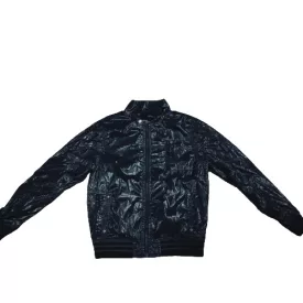   152-es fekete fényes anyagú fiú átmeneti kabát, dzseki - Next