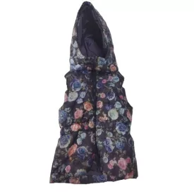 116-os sötétkék virágos pufimellény - H&M