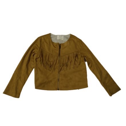 140-es barna hasítottbőr hatású átmeneti kabát lánynak - Zara
