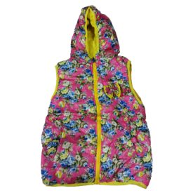   110-es rózsaszín virágos szőrme bélésű mellény - Cross Fire - ÚJ