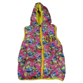   116-os rózsaszín virágos szőrme bélésű mellény - Cross Fire - ÚJ