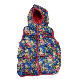   104-es kék alapon virágos szőrme bélésű mellény - Cross Fire - ÚJ