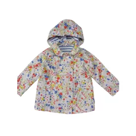   98-104-es fehér virágos polárral bélelt átmeneti kabátka - George