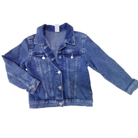 122-es sötétkék lányka farmerdzseki - H&M