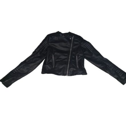 158-as fekete műbőr kabát - H&M