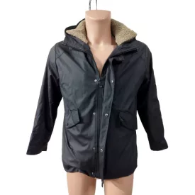   164-es fekete szőrmével bélelt vízálló kapucnis kabát, dzseki - Zara (hónalja szakadt)