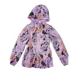   128-134-es lila átmeneti kabát polárral bélelve - Minnie Egér (ujja kcisit foltos)