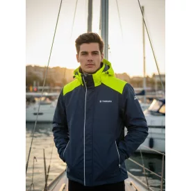   170-es sötétkék-zöld vitorlás kabát, vastagabb átmeneti kabát - Tribord, Decathlon