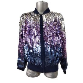   134-es sötétkék flitteres csini kiskabát, átmeneti kabát - H&M