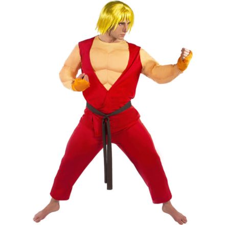 Felnőtt L-es izmosított Ken jelmez - Street Fighter - ÚJ