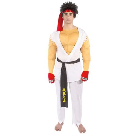 Felnőtt L-es izmosított Ryu jelmez - Street Fighter - ÚJ