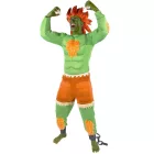 Felnőtt S-es izmosított Blanka jelmez (felső, alsó, bilincs) - Street Fighter - ÚJ