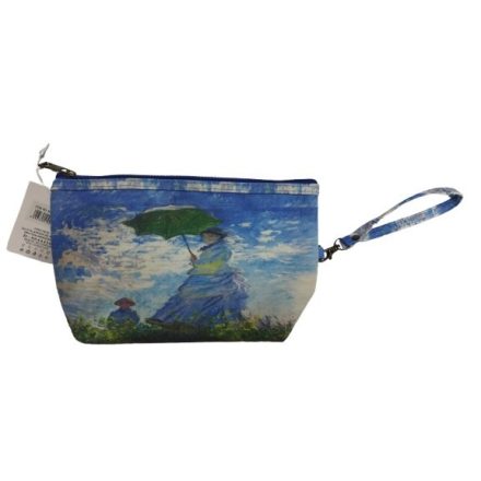 Festményes kozmetikai táska, szütyő, pénztárca, neszesszer - Monet: Napernyős nő - ÚJ
