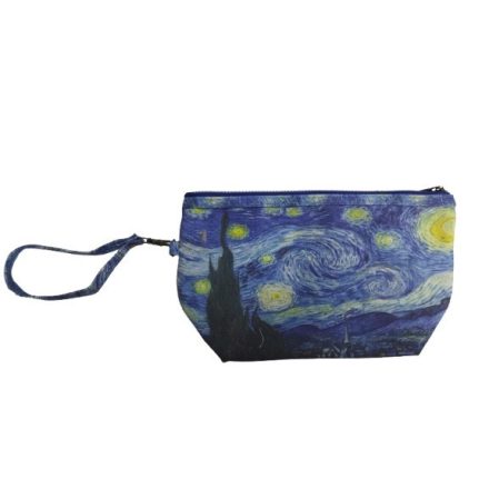 Festményes kozmetikai táska, szütyő, pénztárca, neszesszer - Van Gogh: Csillagos éj - ÚJ