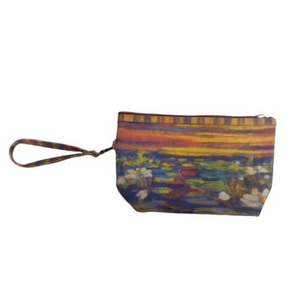 Festményes kozmetikai táska, szütyő, pénztárca, neszesszer - Monet: Vízililiomok - ÚJ